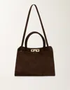 Fabiana Filippi Large Suede Handbag In Brown