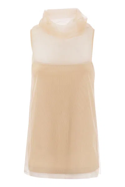 Fabiana Filippi Layered Beige T-shirt Top For Women | Ss24 Collection In Neutral