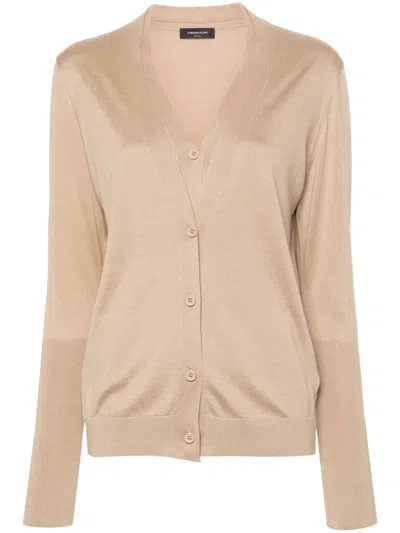 Fabiana Filippi Layered-detail Cardigan In Neutrals
