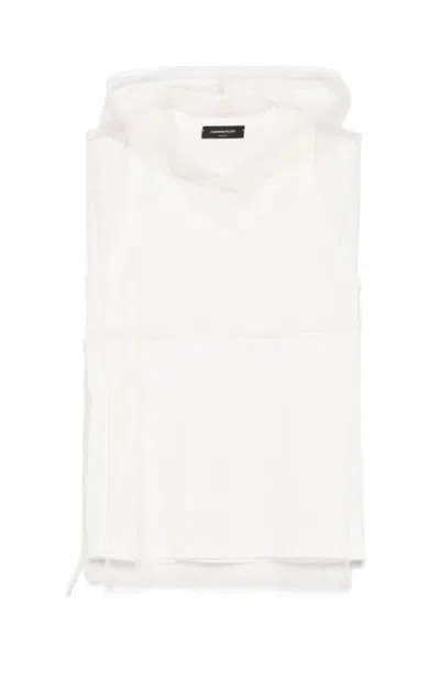 Fabiana Filippi Layered Jersey Top With Sheer Overlay In White