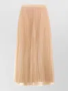 Fabiana Filippi Layered Pleated Skirt Sheer Overlay Midi In Gold