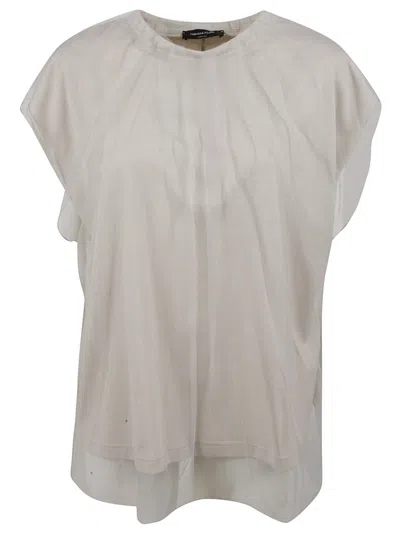 Fabiana Filippi Layered Shirt With Sheer Outer Layer In Gray