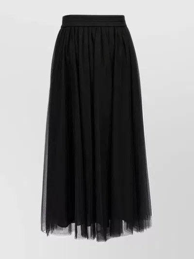 Fabiana Filippi Layered Tulle Midi Length Skirt In Black