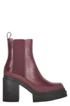 Fabiana Filippi Flatform Combat Boots In Burgundy