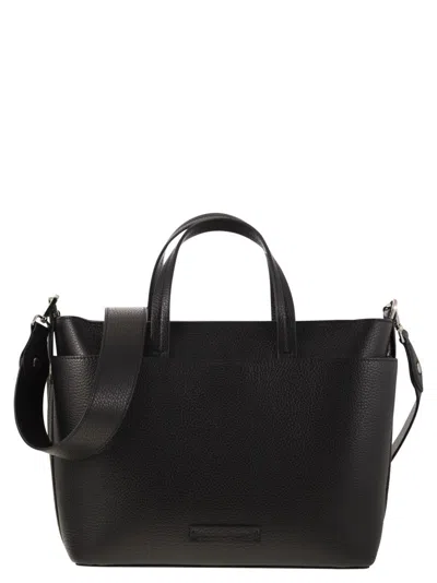 Fabiana Filippi Leather Bag With Diamond Thread In Black