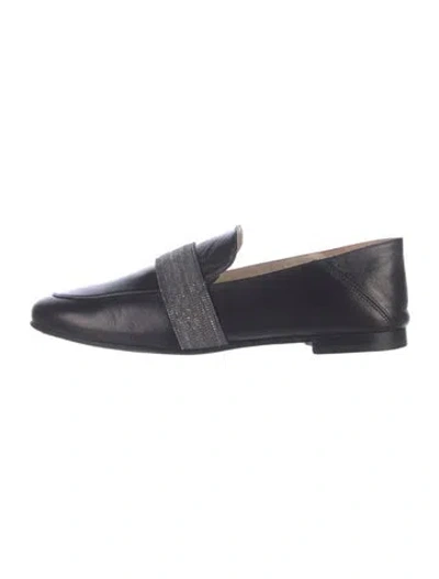 Pre-owned Fabiana Filippi Leather Beaded Accents Loafers In Blue