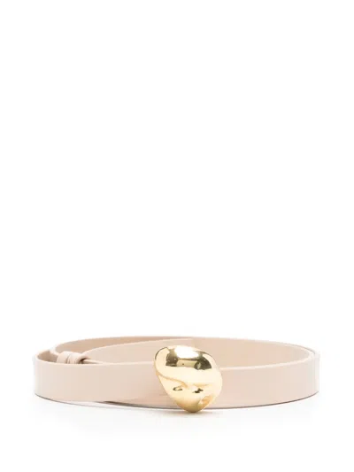 Fabiana Filippi Leather Belt In Neutral