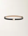 Fabiana Filippi Hook Buckle Single Loop Waist Belt In Black