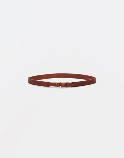 Fabiana Filippi Leather Belt With Ring Buckle In Tan