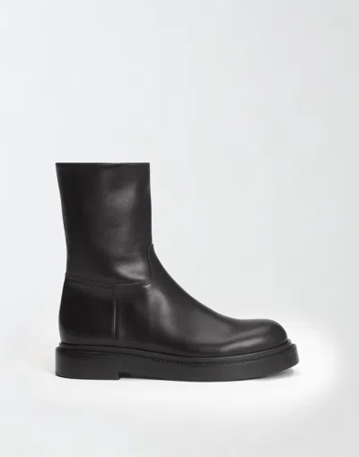 Fabiana Filippi Leather Biker Boots In Black