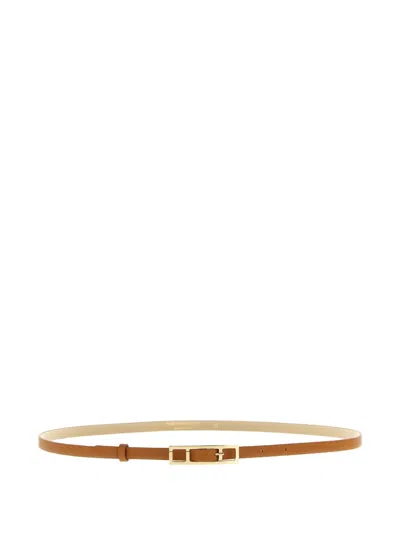 Fabiana Filippi Leather Buckled Belt In Brown