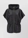 Fabiana Filippi Leather Cape With Hood And Elastic Waist