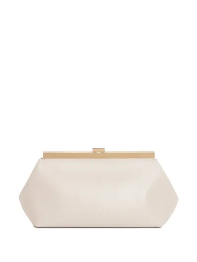 Fabiana Filippi Leather Clutch Bag In White