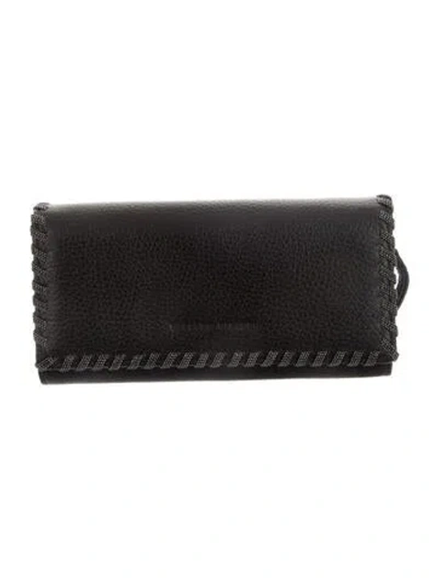 Pre-owned Fabiana Filippi Leather Continental Wallet In Brown