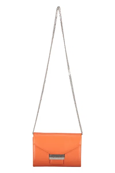 Fabiana Filippi Leather Crossbody Bag In Orange