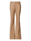 Fabiana Filippi Leather Flared Trousers In Brown