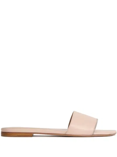 Fabiana Filippi Leather Flat Mules In Candy