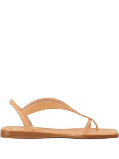 Fabiana Filippi Leather Flat Sandals In Brown