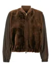 Fabiana Filippi Bomber Jacket With Faux Fur Front In Brown