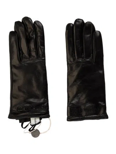 Pre-owned Fabiana Filippi Leather Gloves  W/tags In Black