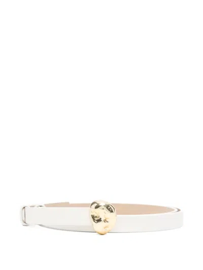 Fabiana Filippi Leather Gold-tone Belt In White