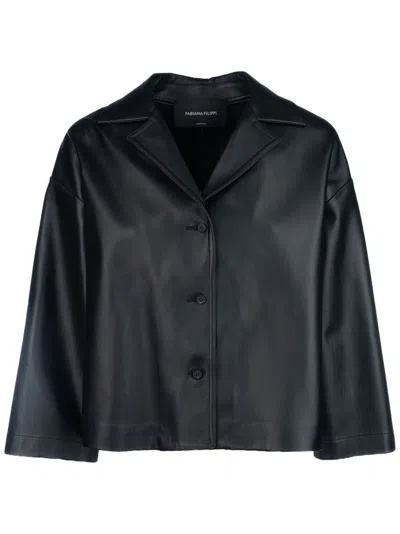 Fabiana Filippi Leather Jacket In Black