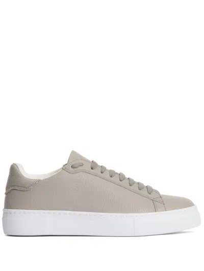 Fabiana Filippi Grained Leather Sneakers In Grey