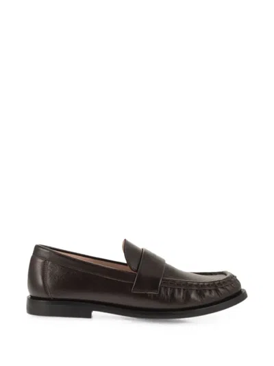 Fabiana Filippi Leather Loafers With Artisanal Craftsmanship In Multi