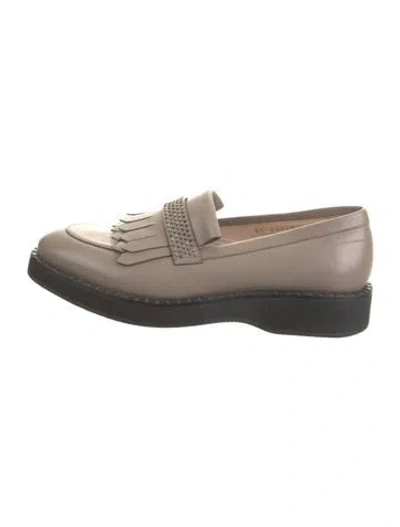 Pre-owned Fabiana Filippi Leather Loafers In Gray