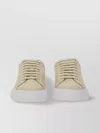 Fabiana Filippi Leather Low-top Sneaker Rubber Sole In Neutral