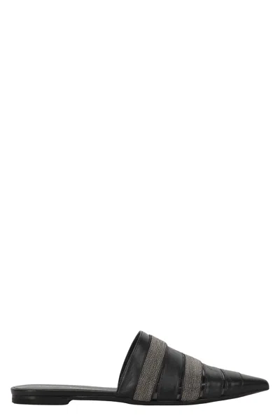 Fabiana Filippi Leather Mules In Black