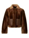 Fabiana Filippi Leather-panel Shearling Jacket In Brown