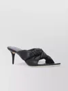 Fabiana Filippi Leather Sandals With Braided Front And Kitten Heel In Black