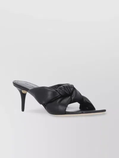 Fabiana Filippi Leather Sandals With Braided Front And Kitten Heel