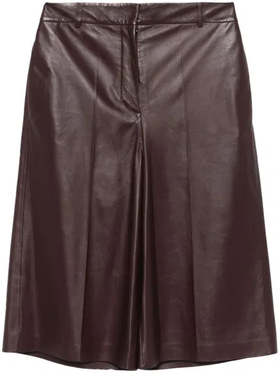 Fabiana Filippi Leather Shorts In Red