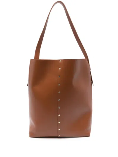 Fabiana Filippi Leather Shoulder Bag In Brown