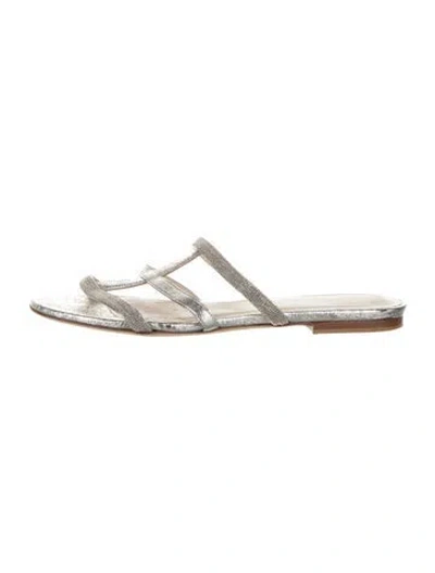 Pre-owned Fabiana Filippi Leather Slides In Silver
