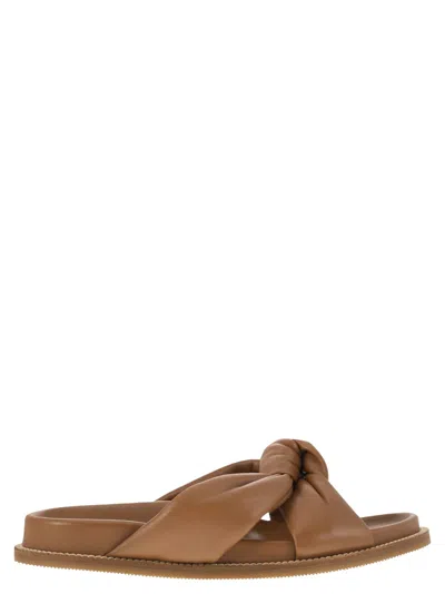 FABIANA FILIPPI LEATHER SLIPPER WITH FUSSBETT AND KNOT