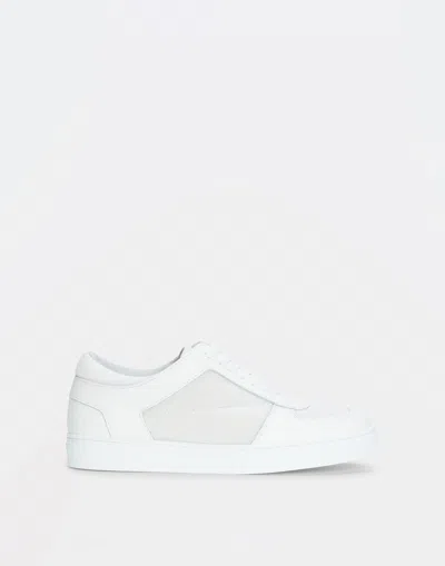 Fabiana Filippi Leather Trainer With Mesh Inset In White