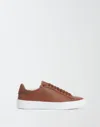 Fabiana Filippi Leather Lace-up Sneakers In Brown