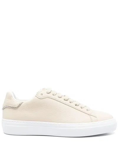 Fabiana Filippi Leather Sneakers In Neutrals