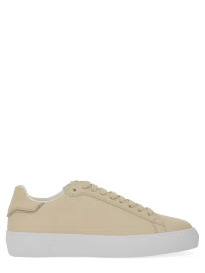 Fabiana Filippi Leather Sneakers With Classic Lace-up Design In Multi