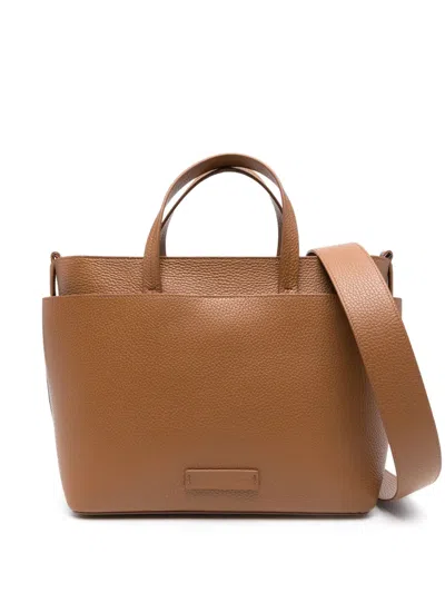Fabiana Filippi Leather Tote Bag In Brown