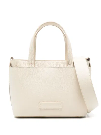 Fabiana Filippi Leather Tote Bag In Neutrals