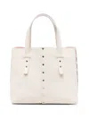 Fabiana Filippi Leather And Studded Tote Bag In White