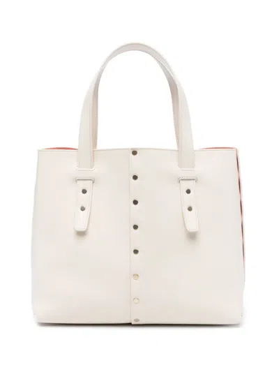 Fabiana Filippi Leather And Studded Tote Bag In White