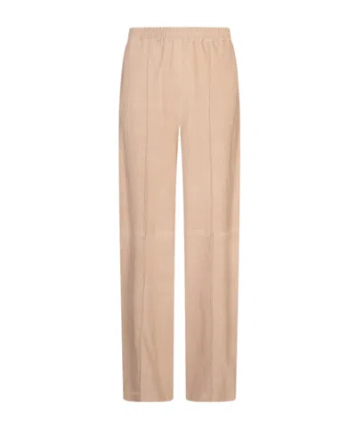 Fabiana Filippi Leather Trousers In Brown