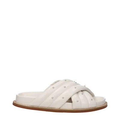 Fabiana Filippi Leather Women's Slipper In Beige