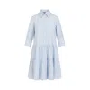 Fabiana Filippi Light Blue Cotton Mini Dress In White