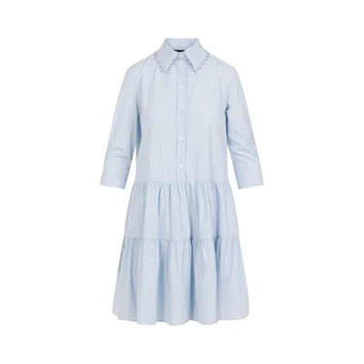 Fabiana Filippi Light Blue Cotton Mini Dress
